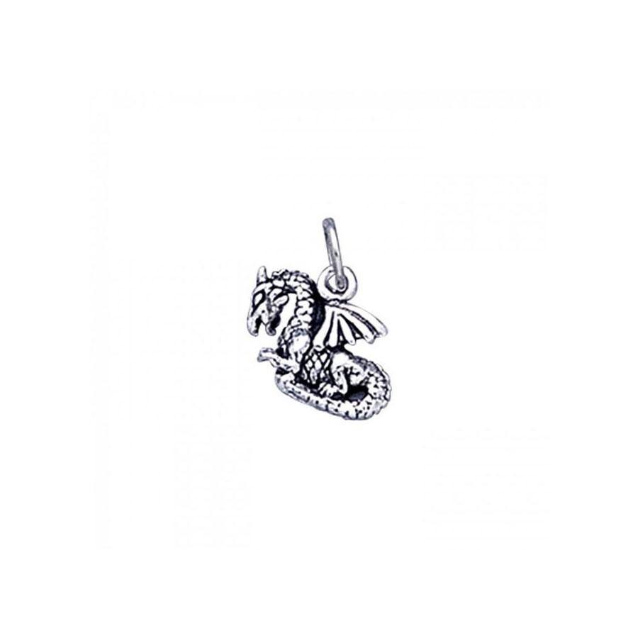 Wear your luck and protection ~ Sterling Silver Jewelry Fantasy Dragon Charm TC728 - Wholesale Jewelry