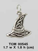 Witch's Hat with Triquetra Silver Charm TCM545