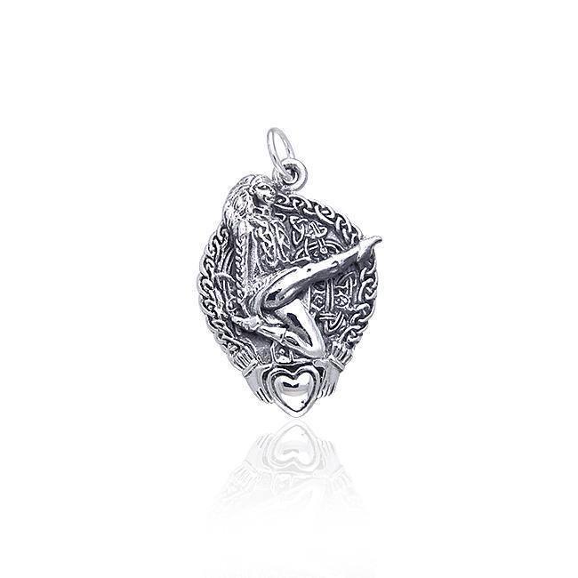 Celtic Knotwork and Claddagh Irish Dancer Silver CharmTCM036 Charm