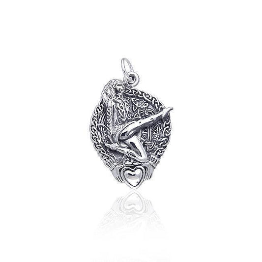 Celtic Knotwork and Claddagh Irish Dancer Silver CharmTCM036 Charm