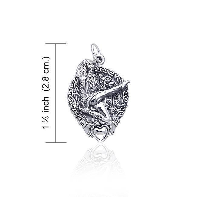 Celtic Knotwork and Claddagh Irish Dancer Silver CharmTCM036 Charm