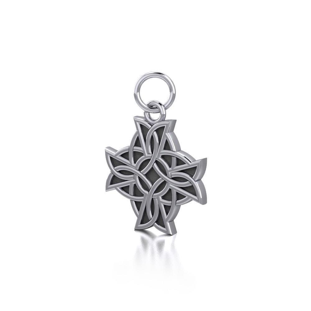 Modern Celtic Knotwork Cross Silver Charm TCM107 Charm