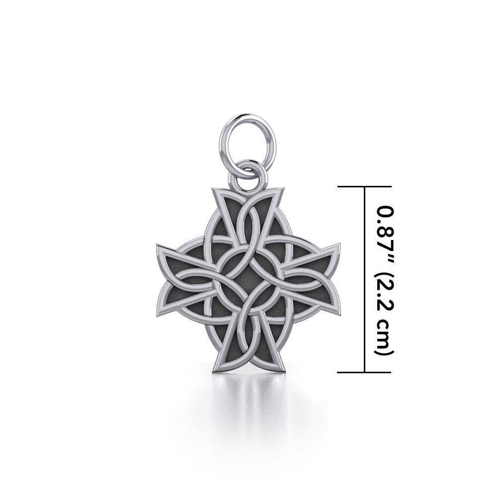 Modern Celtic Knotwork Cross Silver Charm TCM107 Charm