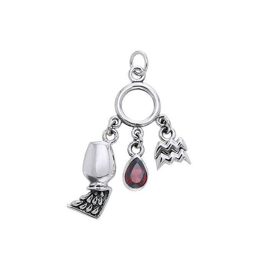 Aquarius Silver Astrology Charm TCM227