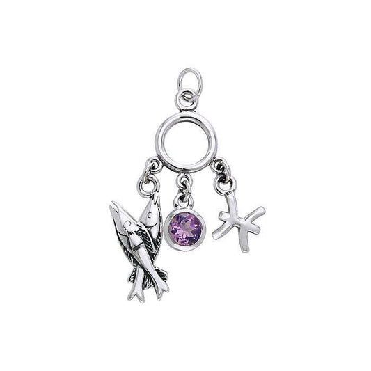 Pisces Silver Astrology Charm TCM228