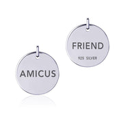 Power Word Friend or Amicus Silver Disc Charm TCM318 Charm