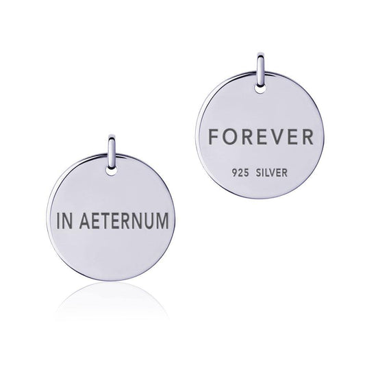 Power Word Forever or In Aeternum Silver Disc Charm TCM321 Charm