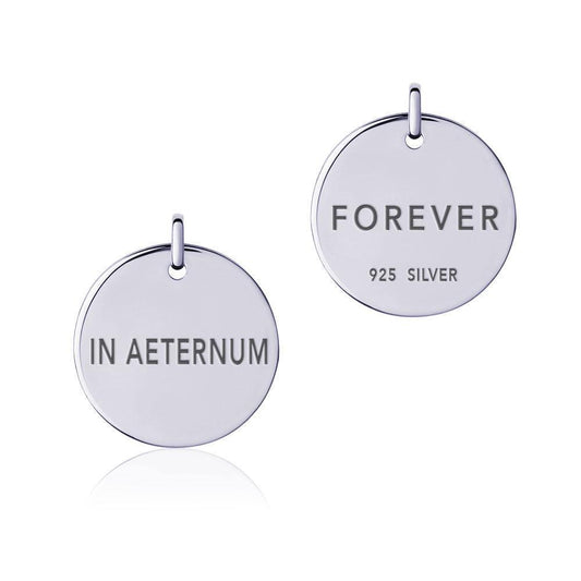Power Word Forever or In Aeternum Silver Disc Charm TCM321 Charm