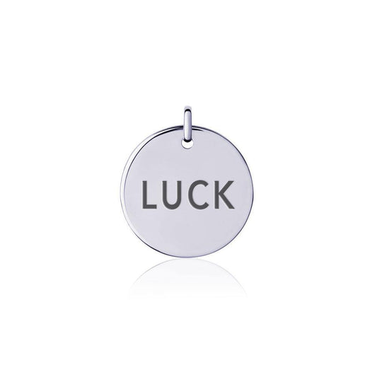 Power Word Luck Silver Disc Charm TCM326 Charm