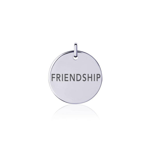 Power Word Friendship Silver Disc Charm TCM333+A283:E283 Charm