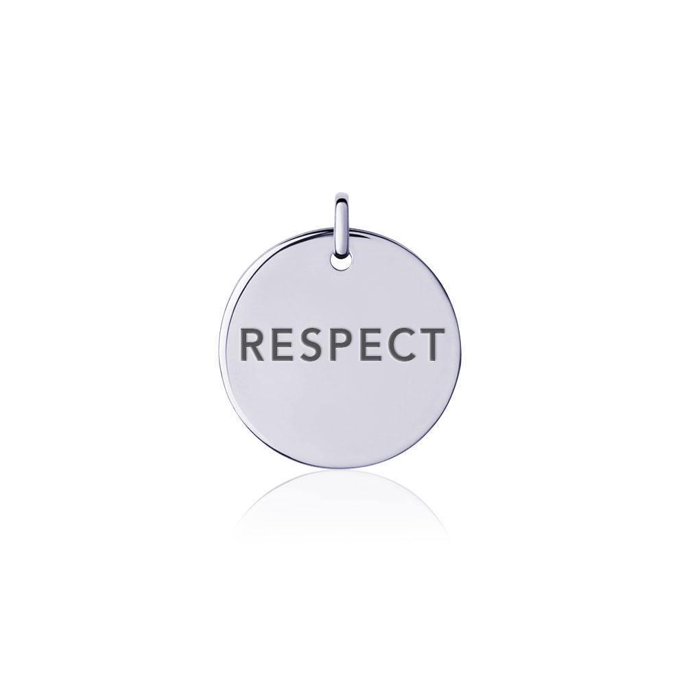 Power Word Respect Silver Disc Charm TCM335 Charm