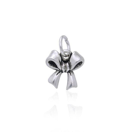 Ribbon Silver Charm TCM340 - Wholesale Jewelry