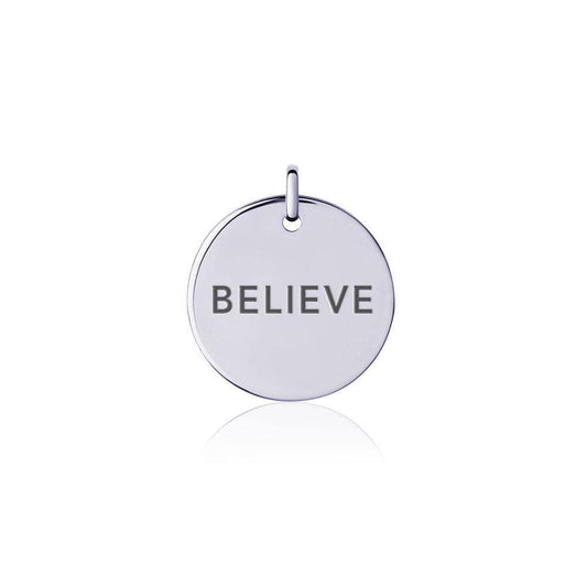 Power Word Believe Silver Disc Charm TCM361 Charm