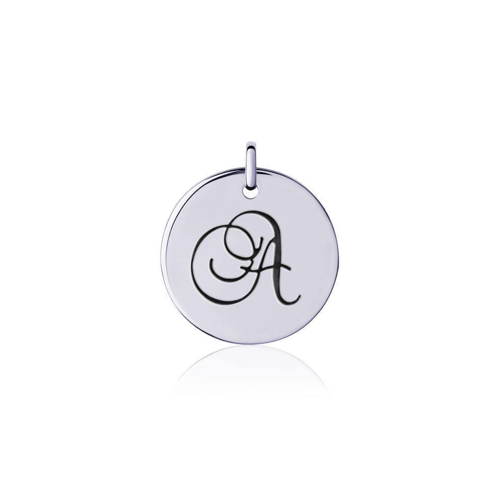 Letter A Silver Disc Charm TCM363 Charm