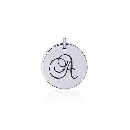Letter A Silver Disc Charm TCM363 Charm