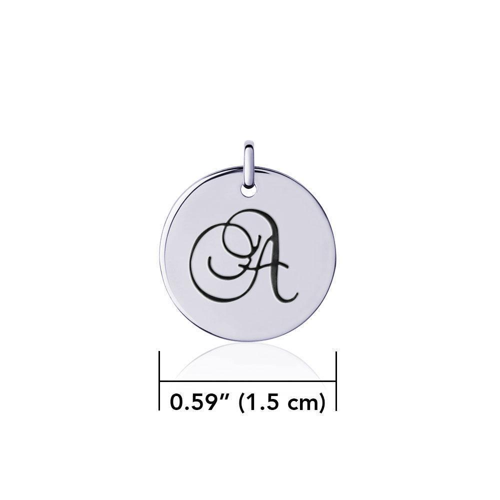 Letter A Silver Disc Charm TCM363 Charm