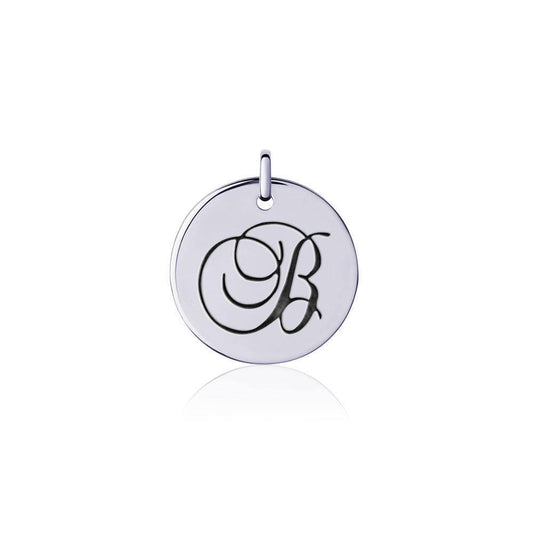 Letter B Silver Disc Charm TCM364 Charm