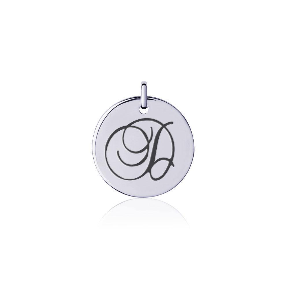 Letter D Silver Disc Charm TCM366 Charm