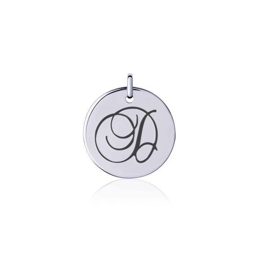 Letter D Silver Disc Charm TCM366 Charm