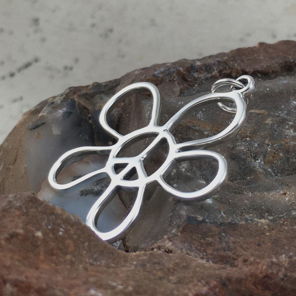 Flower Peace Silver Charm TCM398 - Wholesale Jewelry