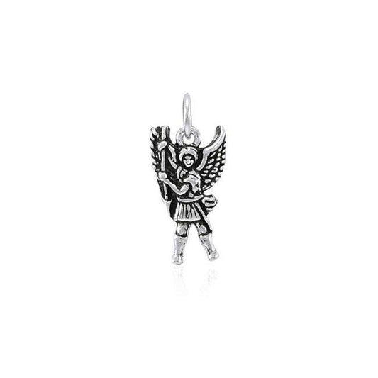 Archangel Michael Silver Charm TCM531 - Wholesale Jewelry