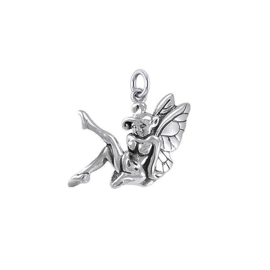 Enchanted Sitting Fairy Silver Charm TCM656 Charm