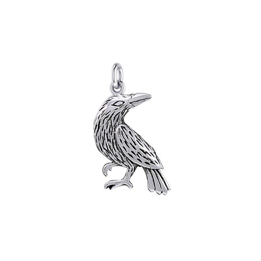 Small Raven Silver Charm TCM663 Charm