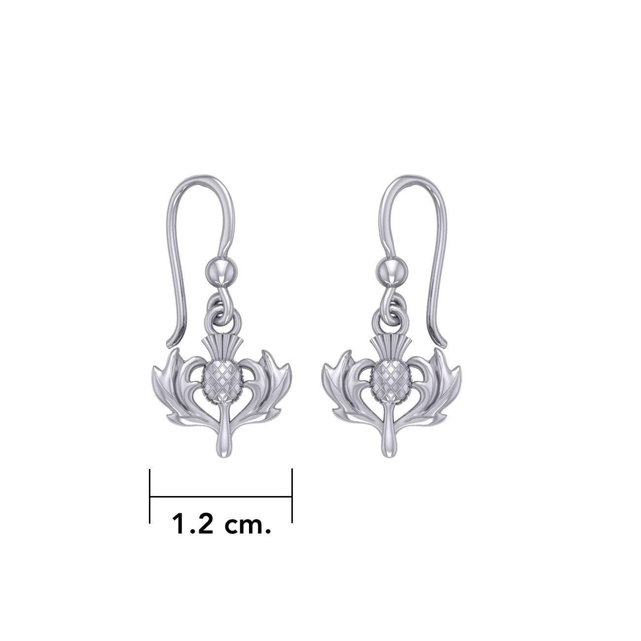 A beautiful glory of Scotland ~ Sterling Silver Jewelry Scottish Thistle Earrings TE1042 - peterstone.dropshipping