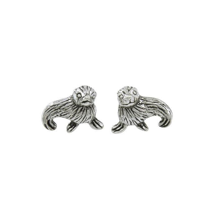 Seal Sterling Silver Post Earring TE1185 - Wholesale Jewelry