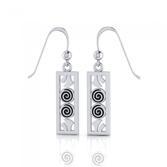 Celtic Double Spiral Silver Earrings TE2068
