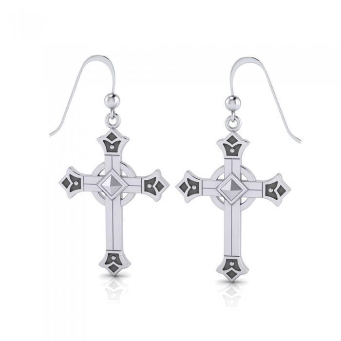 TE2089 Medieval Cross Earrings