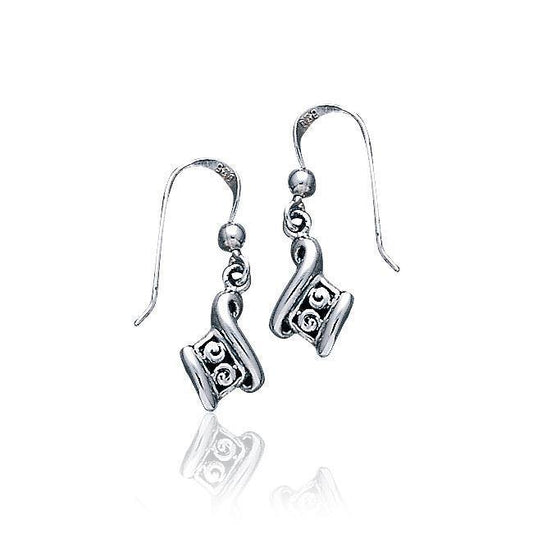 Celtic Single Spiral Silver Earrings TE2093 Earrings