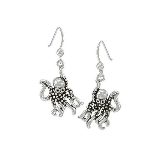 Octopus Sterling Silver Hook Earring TE2338 - Wholesale Jewelry