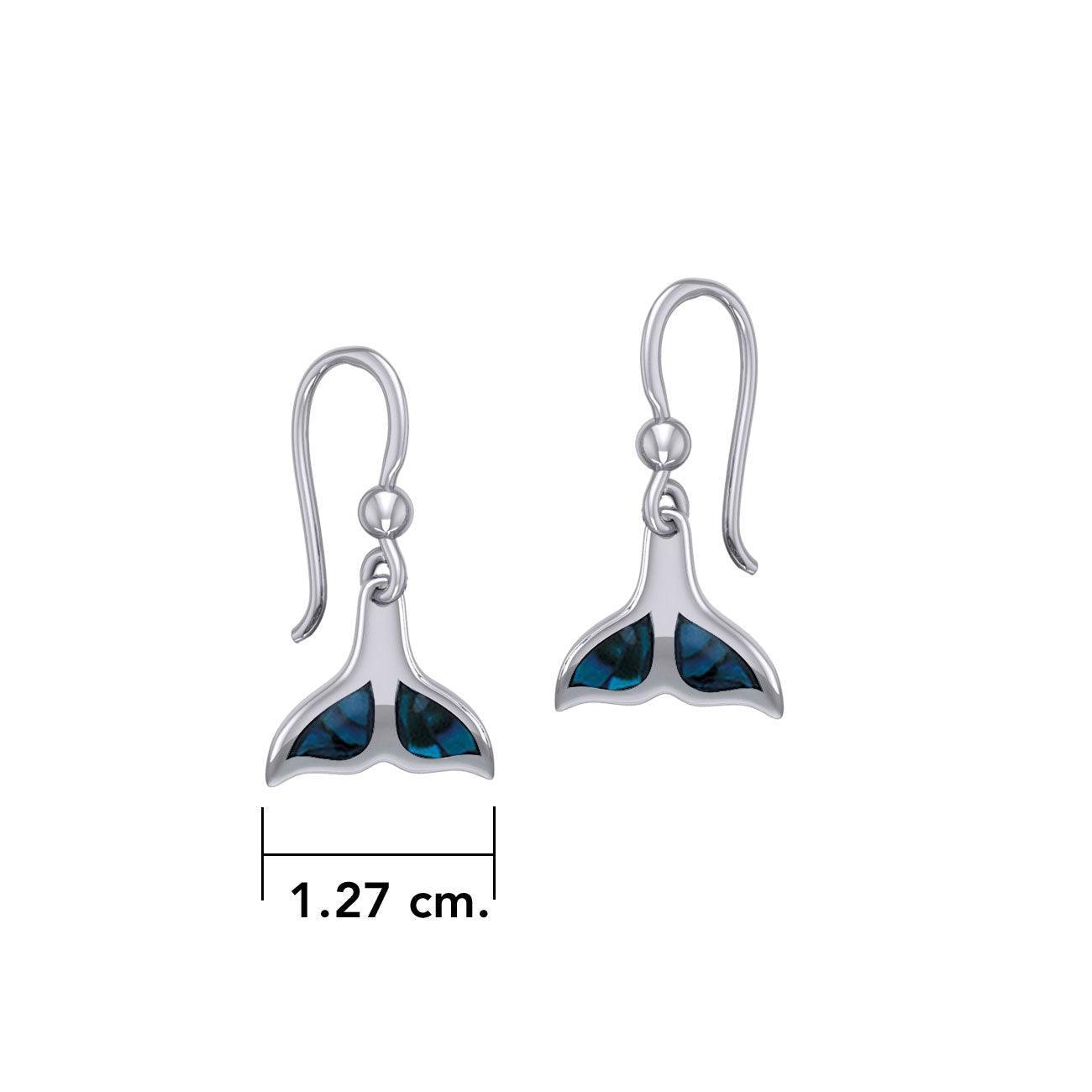 Inlaid Whale Tail Silver Earrings TE2501 - peterstone.dropshipping