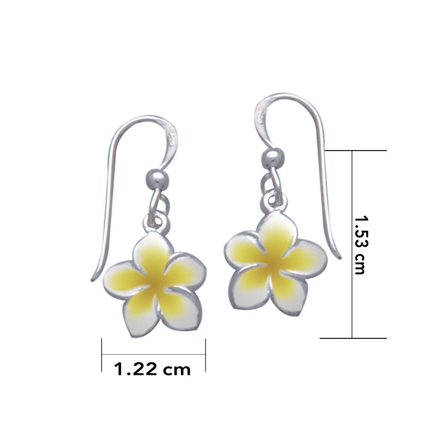 Plumeria - Hawaii National Flower Silver Earrings TE2564-E - Wholesale Jewelry