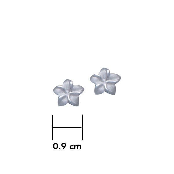 Plumeria - Hawaii National Flower Silver Small Post Earrings TE2706