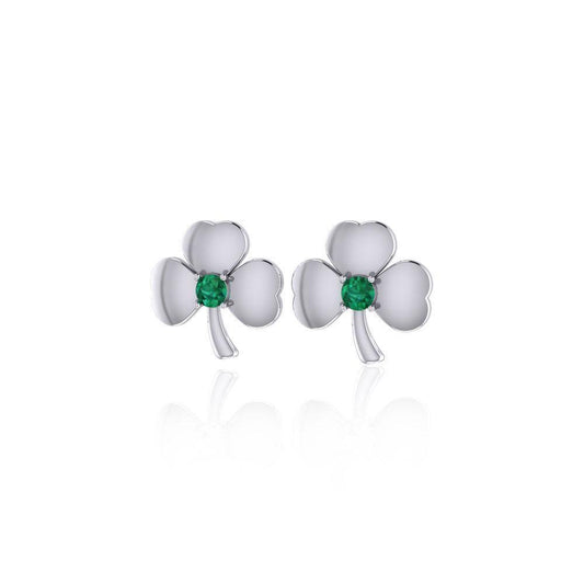 Celtic Shamrock Silver Post Earrings TE2791 Earrings