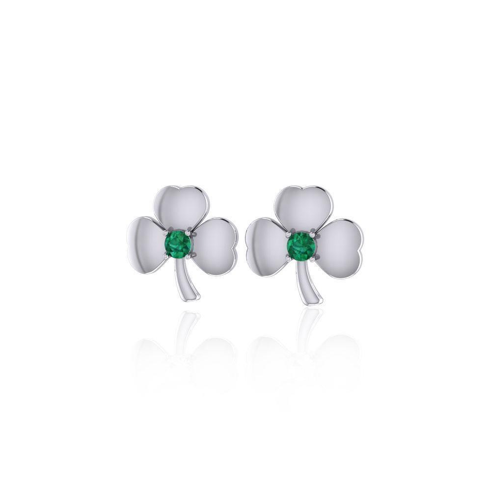 Celtic Shamrock Silver Post Earrings TE2791 Earrings