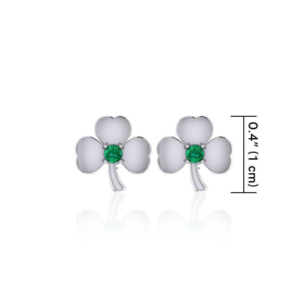 Celtic Shamrock Silver Post Earrings TE2791 Earrings
