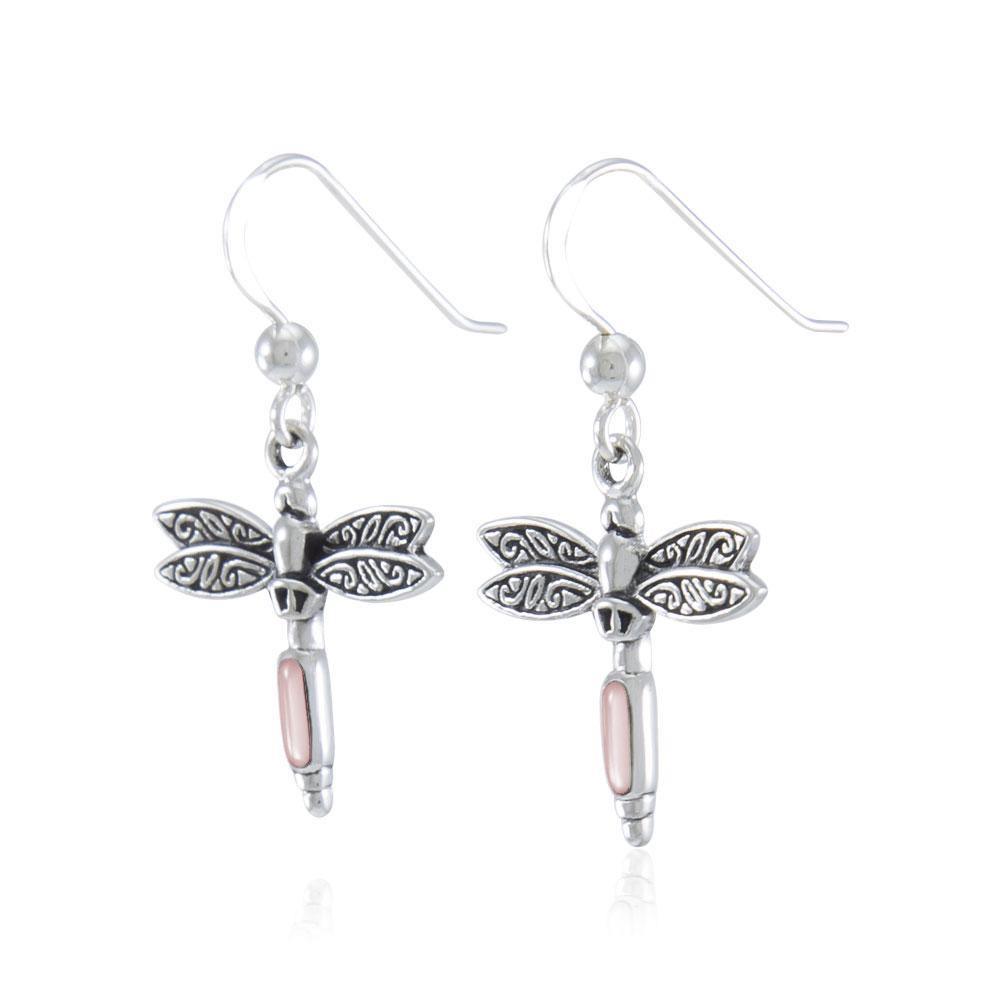 Silver Dragonfly and Gem Earrings TE2810 Earrings