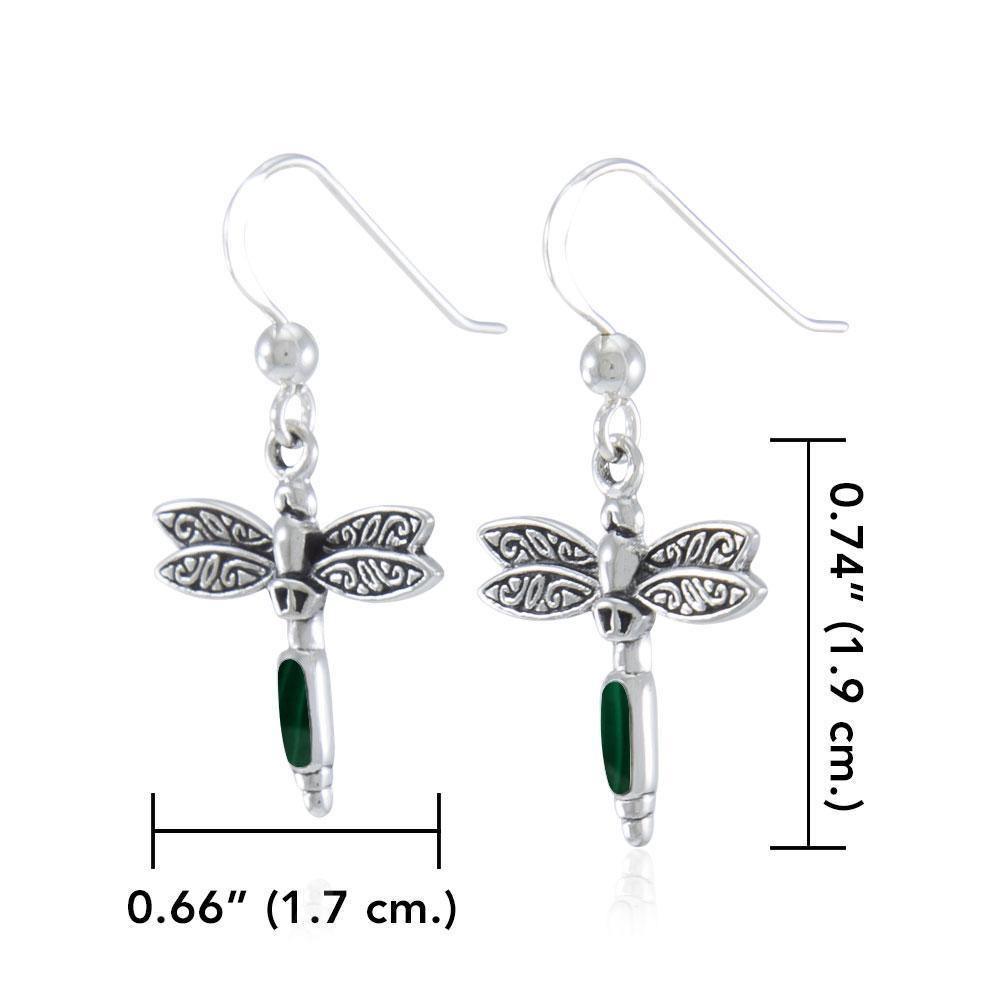 Silver Dragonfly and Gem Earrings TE2810 Earrings