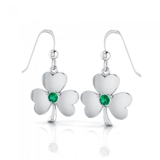 Celtic Shamrock Silver Earrings TE2811