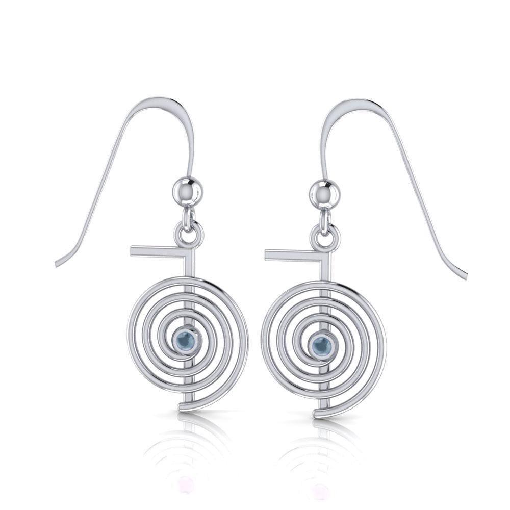 Reiki Spiral Silver Earrings TE2902 Earrings