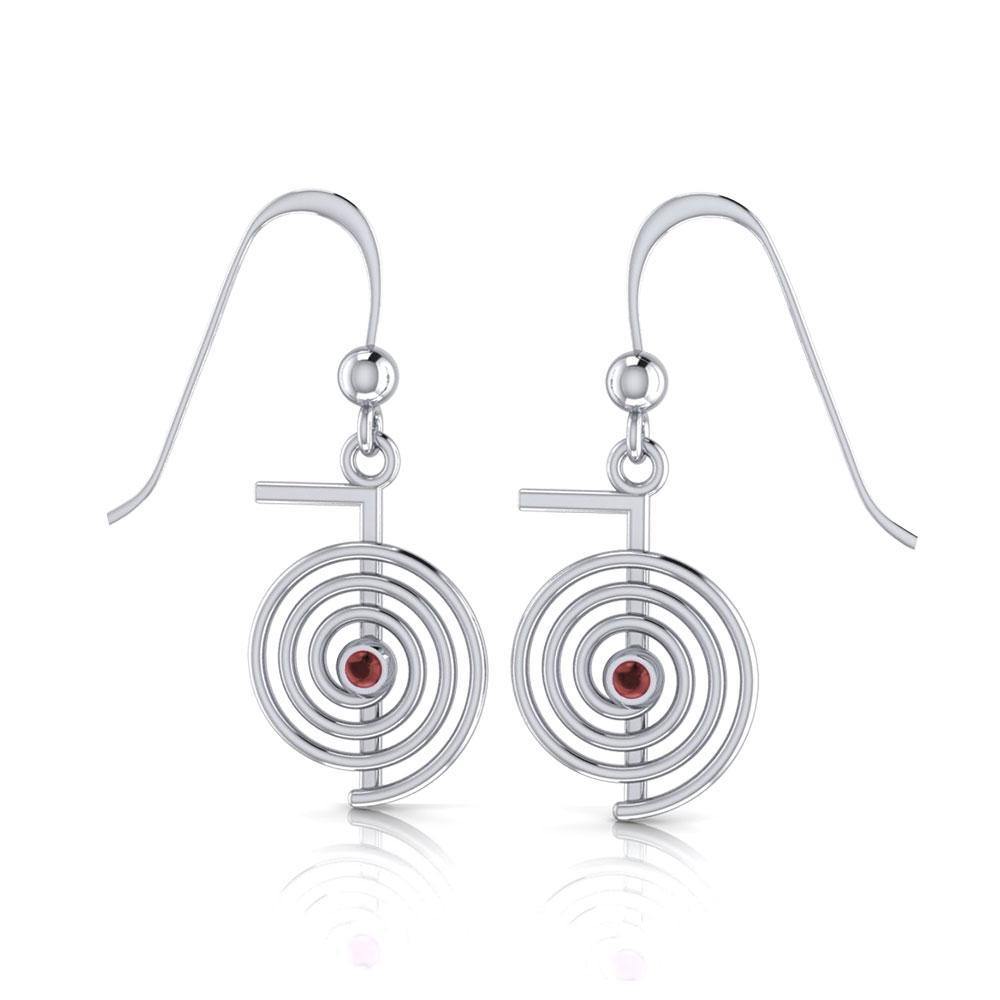 Reiki Spiral Silver Earrings TE2902 Earrings