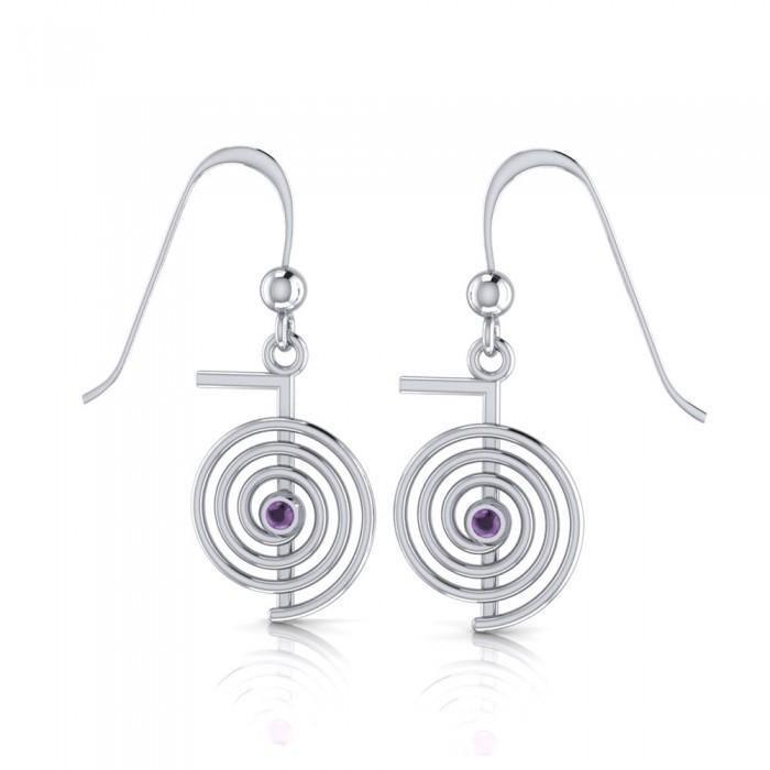 Reiki Spiral Silver Earrings TE2902