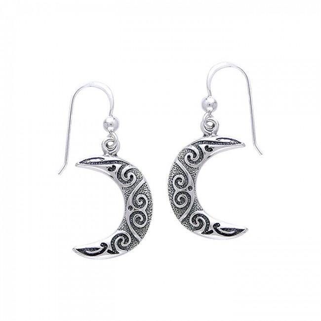 Celtic Spiral Moon Earrings TE2915