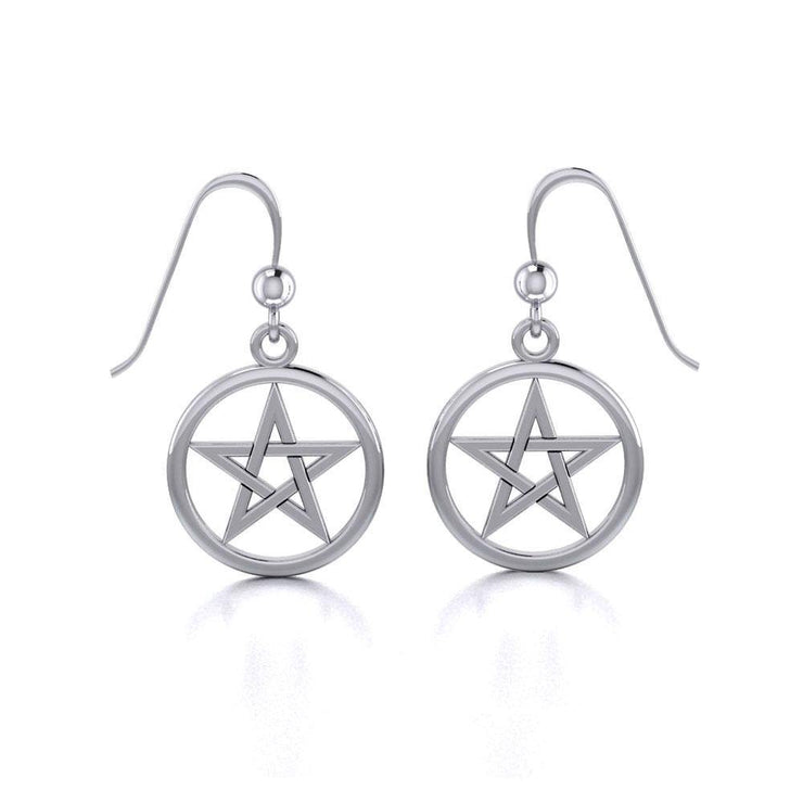 Silver Pentagram Pentacle Earrings TE293 Earrings