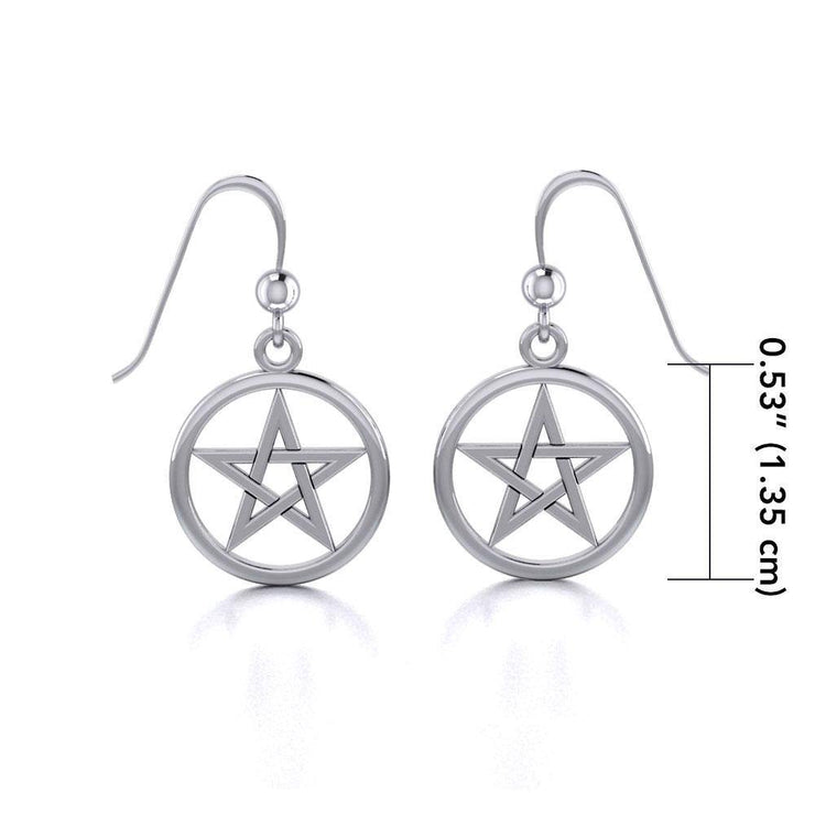 Silver Pentagram Pentacle Earrings TE293 Earrings