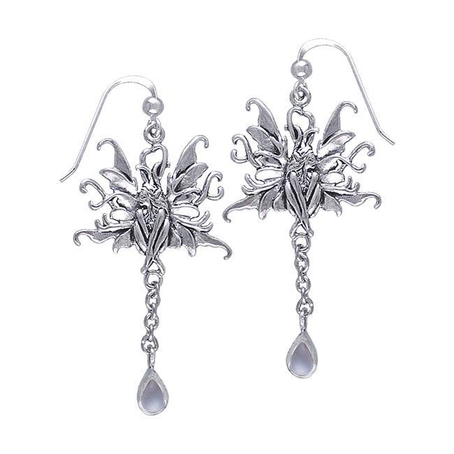 Blue Faery Silver Earrings with Dangling Gemstone TE2965 Earrings