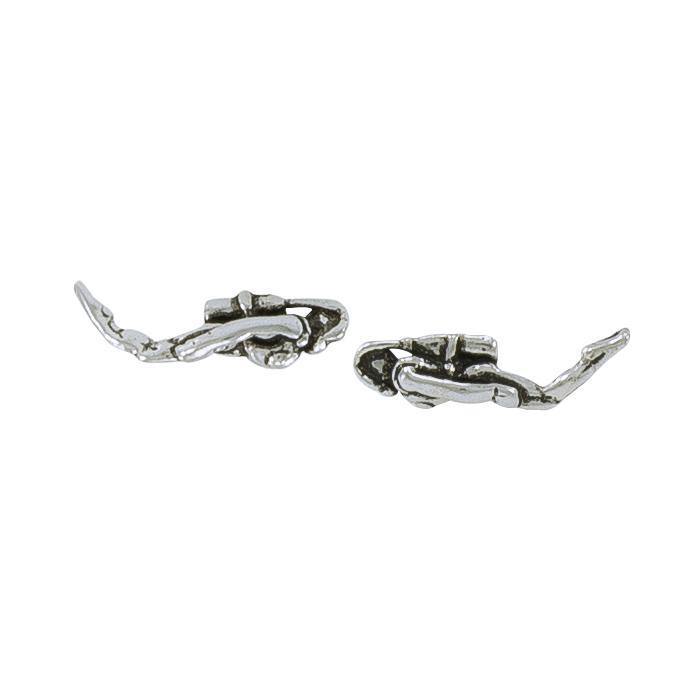 Diver Sterling Silver Post Earring TE306 - Wholesale Jewelry
